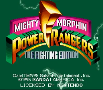 Mighty Morphin Power Rangers - The Fighting Edition (Europe) screen shot title